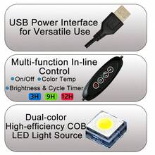 LED Aquarium Spotlight 15°-60° Adjustable Focus 3-Color Cycle Timer & Cooling Fan USB Clip-On Light Suitable For Fish Tank 10W 14W 16W - View 5