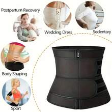 Faja Reductora de Cintura Negra para Mujer, Cinturón Abdominal Deportivo y de Fitness, Dispositivo Moldeador Corporal con Tirantes Ajustables - M - Ver 4