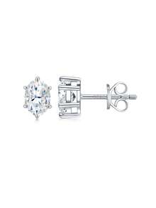 Moissanite Earrings For Women, 925 Sterling Silver Hypoallergenic Studs, Niche Luxury Design, Anti-Oxidation, Versatile Daily Wear, Valentine's Day, Mother's Day, Wedding, Engagement, Birthday Gift, Gift Box With Certificate - Style 2 - View 8