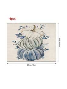 1 Stück Thanksgiving blauer Kürbis Tischläufer, Kürbis Platzset, Kissenbezug, Herbst/Winter ländlicher Stil, Thanksgiving Heim- & Küchendekoration, geeignet für Thanksgiving Familiendekoration und Partydekoration - Verschiedenfarbig - Übersicht 16