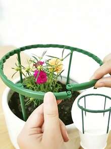4pcs Plastic Semi-Circle Plant Stands,Suitable For Potted Plants,Plant Support Stakes, Indoor/Outdoor Small Plant Support Rings, Garden Flower Support Racks, Climbing Frames, Peonies, Semi-Circle Potted Plant Support Racks,Small Plant Support Rings ﻿ - A - View 3