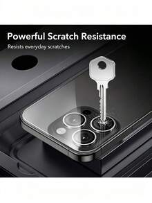 3 pièces Film protecteur d'objectif de caméra compatible avec iPhone 17/17 Pro/17 Pro Max/17 Air/16/15 Pro Max/15 Pro/14 Pro Max/14 Pro, protecteur d'objectif personnel ultra-durable haute définition, anti-rayures, verre trempé ultra-fin, compatible avec la série, transparent - Transparent - Voir 3