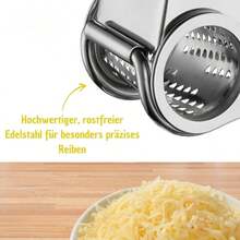 Premium Stainless Steel Cheese Grater - Manual Rotary Grater With Interchangeable Blades, Durable Metal Kitchen Tool For Easy Cheese Grating, Suitable For Home And Restaurant Use, Cheese Grater - View 8
