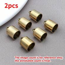 2pcs 8/9/10/11/13mm Stainless Steel Crimp End Caps Leather Cords End Tip Beads Caps PVD Plated Gold Clasps DIY Jewelry Making Finding Supplies - Multicolor - View 15