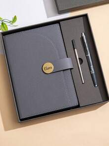 1 Set Personalized Notebook Gift Box Set, Business Notebook/Pen, Fashion Creative Notebook/Pen Gift Box, A5 Meeting Business Office Diary, Positioning Bookmark Notebook, High-Value Student Record Book, Customized Logo Simple Business Notebook Gift Box Set, Retro Style, Personalized Work Holiday Gift, Back To School Gift, Valentine's Day Gift - Multicolor - View 10