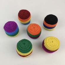 1pc Handmade Woven Juggling Ball, Suitable For Beginners, Upgraded Soft Fabric Bag, Multiple Colors Available, Suitable For Training And Practice, Suitable For Parties, Holidays And Skill Improvement, Random Color - Multicolor - View 6
