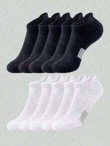 5/10 Pairs Minimalist Neutral Short Socks, Comfortable Casual Multi-Functional Couple Socks, Suitable For All Seasons, 1 Pair Optional - Multicolor - View 3
