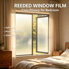 1 Roll Textured Decorative Glass Privacy Film, 100% UV Protection, Protects Home Privacy, Prevents Peeking, Suitable For Home, Office, Kitchen - White - View 2