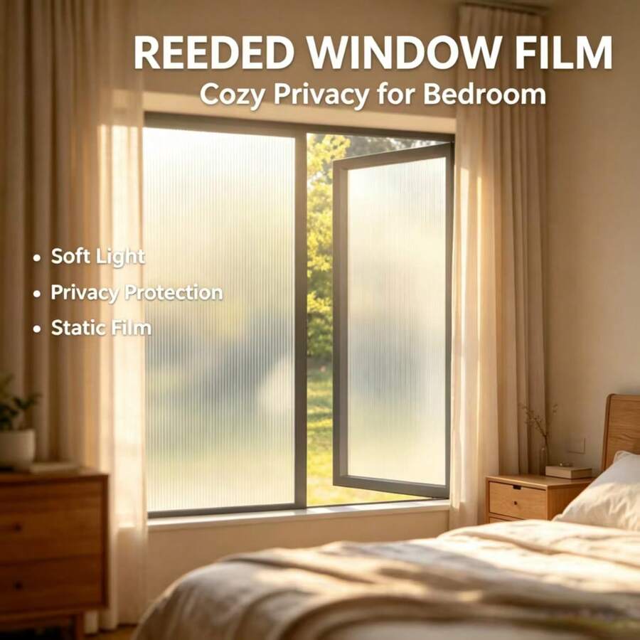 1 Roll Textured Decorative Glass Privacy Film, 100% UV Protection, Protects Home Privacy, Prevents Peeking, Suitable For Home, Office, Kitchen