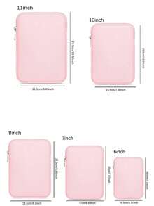 1pc 6"/7"/8"/10"/11" Office Commute Essential Soft Laptop Sleeve, Scratch-Resistant Wear-Resistant Organizer Bag, Lightweight Portable, Minimalist Fashionable Carry-On - Rectangle - View 2