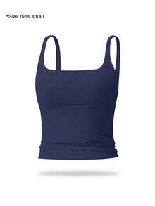 Camiseta deportiva sin mangas para mujer de color sólido, casual, cómoda y transpirable, ideal para yoga, gimnasio, entrenamiento y correr; ropa deportiva para todas las estaciones; chaleco con cintura. - Rojo carmesí - Ver 4