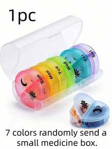 Portable Colorful MoistureProof & Odor-Proof Pill Box Large Capacity Travel Medication Organizer, 4 Times A Day 7-Day Pill Case, AM/PM Pill Dispenser, Suitable For Vitamins & Medications (Rainbow Color)Perfect For Organizing MedicationsWhenTraveling - View 10