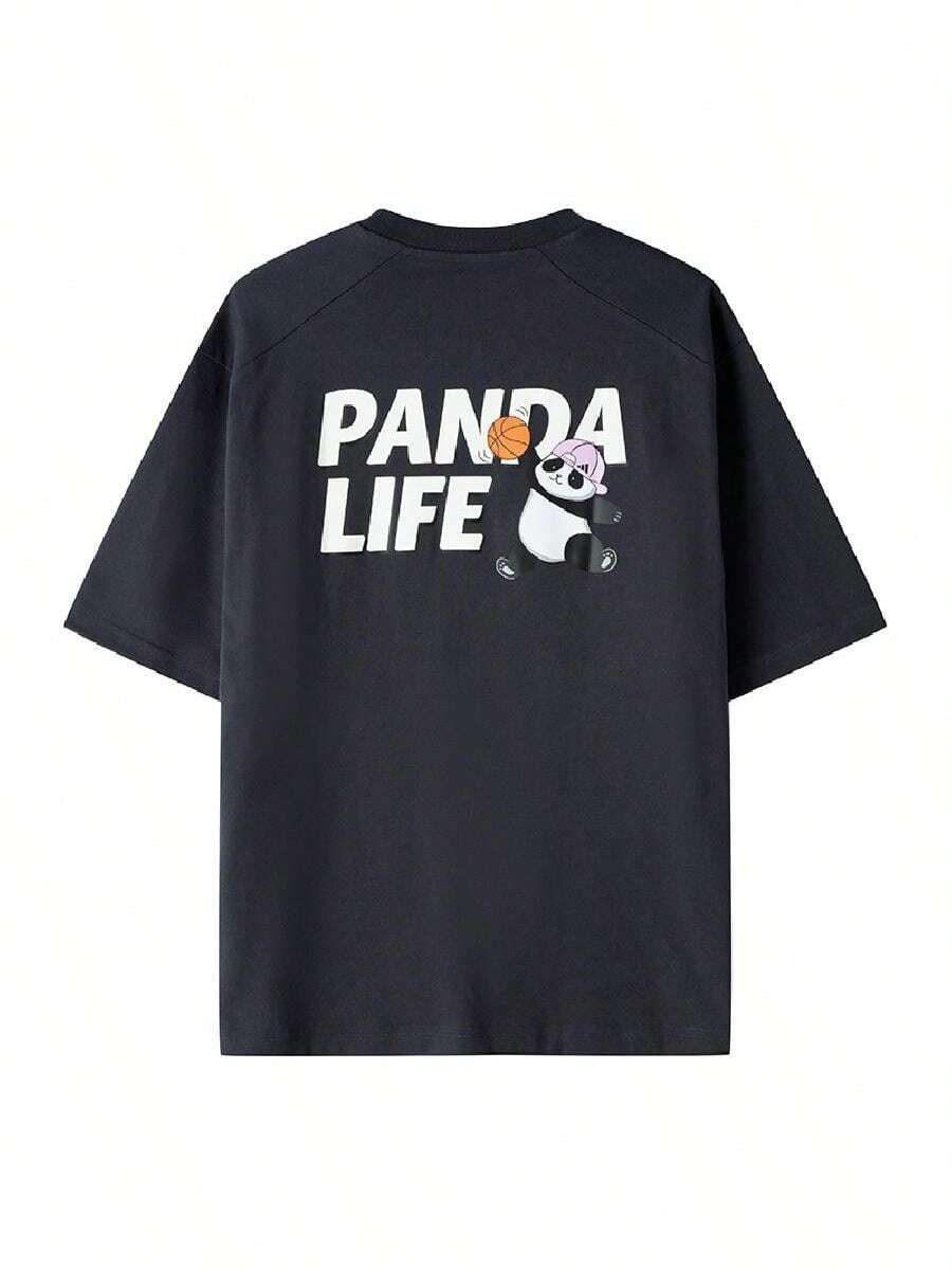 Adidas 男士運動圓領休閒T恤與背心 M PANDA C HP T 2026夏季新款 熊貓印花 KB4852 - 炭黑 - 查看 1
