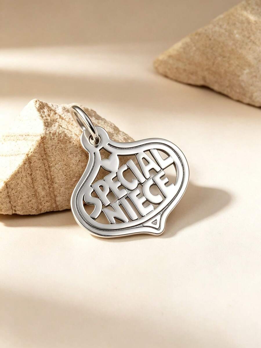 1 Stück 925er Sterling Silber Bestseller Nichten Charm Familie Herbst Schmuck, süßes Geschenk zum Schulanfang und Thanksgiving für Nichte von Tante, Onkel und Paaren - Besonderer Nichten-Charme - Übersicht 1