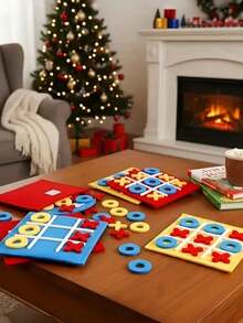 10/5 Sets Tic Tac Toe Party Favors, Tic Tac Toe Board Game, Random Multicolor Family Strategy Board Game, Felt Mini Nine-Grid, Suitable For Family Birthday, Holiday Party Gifts, Good Gift Bag Fun Indoor Game Night Activity (Mixed Colors) - Multicolor - View 3