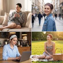 6 Piece Polka Dot Women's Headband Loose Elastic Headband Anti Slip Yoga Fitness Headband Comfortable Anti Slip Facial Makeup Headband - Multicolor - View 5