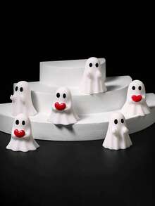 10pcs Halloween Ghost Decorations, Cute Ghost Ornaments Suitable For, Creative Fashion Decor To Enhance Holiday Atmosphere,Halloween Decorationroom Decor,Squishy,Wedding,Dorm Essential,Fall Decor,Fan,Back To School,Kitchen Essentials,Decor,Closet - Multicolor - View 7