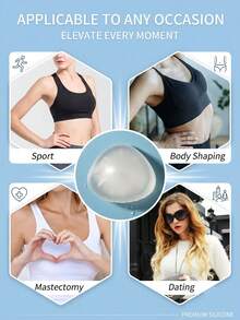 ANGDIE 1 Pair Silicone Transparent Triangle Breast Prosthesis, Artificial Silicone Breast Prosthesis Pads, Women's Post-Mastectomy Silicone Breast Prosthesis, One Pair - Clear - View 6
