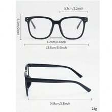 3 Pairs Large Frame Glasses, Clear Lenses, Academic Style Frames, Flattering Face Shape, Suitable For Daily Wear - Clear - View 4