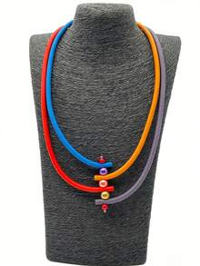 MARLIWOO 1pc Multi-Layer Long Neck Collar Minimalist Versatile Neck Accessory Daily Commute Fashion Necklace - Multicolor - View 11