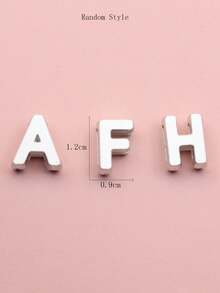 80pcs Stylish Simple Mixed Acrylic 26 English Letter Beads For Handmade Diy Jewelry Accessories - Silver - View 3