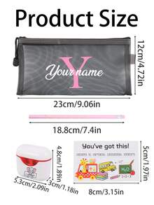 客製化鉛筆袋與鉛筆套組，個性化文具收納袋，彩色筆袋禮物，客製化縮寫套組，可客製姓名禮物，生日 - 風格A - 查看 2
