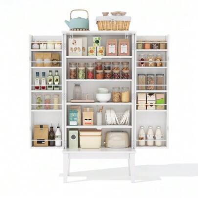 120x59x30cm Kitchen Cabinet, Cupboard, Sideboard, Spacious 2-Door Storage Cabinet With Door Shelf, Vintage Style Storage Cabinet – Suitable For Kitchen, Dining Room, Living Room And Hallway