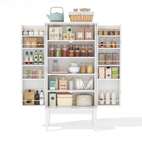 120x59x30cm Kitchen Cabinet, Cupboard, Sideboard, Spacious 2-Door Storage Cabinet With Door Shelf, Vintage Style Storage Cabinet – Suitable For Kitchen, Dining Room, Living Room And Hallway