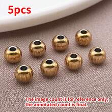 5pcs 3 4 5 6 8mmRound Spacer Beads Stainless Steel Metal Beads Cut Pattern Separators Beads For DIY Handmade Jewelry Accessories - Multicolor - View 22