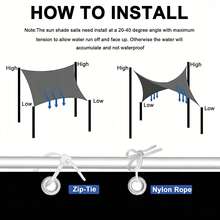 High-Density Thickened Privacy Anti-Peeping Sunshade Fabric, 90% UV Protection Garden Sunscreen Screen, Weather-Resistant Waterproof Outdoor Privacy Protection Net Curtain, Suitable For Balcony/Patio/Yard, Includes Cable Ties And Rope Installation Kit - Black - View 8