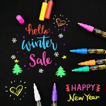8 Colori Pennarelli a Gesso Punta Fine - Lavabili, Multi-Superficie, Penne Artistiche Vibranti Adatte per Lavagne, Vetro e Altro, Ideali per Forniture Scolastiche e la Stagione del Ritorno a Scuola - Specifiche multiple - Visualizzare 5