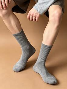 1/3/4 Pairs Men's Mid-Calf Socks, All-Season Versatile, Casual Sports Mid-Calf Socks, Sweat-Absorbing And Breathable, Versatile Men's Socks, Soft And Breathable, Skin-Friendly And Comfortable, High Elasticity And Moisture-Wicking, Durable And Non-Constricting; Suitable For Daily Commute, Casual Wear, Basketball, Cycling, Hiking, Running And Other Sports, Sports Socks, Fitness Training Socks. - Multicolor - View 10