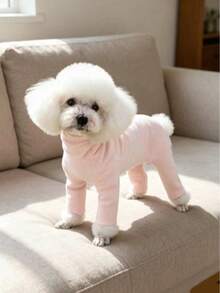Pet Dog Clothes Multicolor Solid Color Fleece Home Wear Four-Legged Jumpsuit Anti-Shedding Base Layer Casual Comfortable Inner Shirt Suitable For Small Dogs Teddy Bichon Pomeranian Yorkshire Terrier Maltese All-Season Wear Apparel - Multicolor - View 10