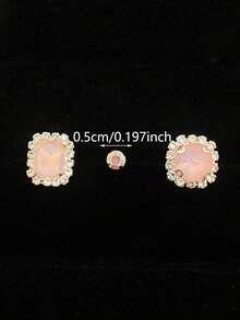100 piezas/paquete Rhinestones, decoraciones de costura DIY para ropa, zapatos, sombreros, bolsos - Rosa - Ver 3