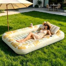 Inflatable Tanning Bath Tub Lounger, Adult Pool Floating Board For Outdoor Pool Sunbathing - B - View 13