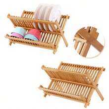 Dish Rack, Bamboo - Length: 40 Cm,  - Width: 32 Cm,  - Height: 24 Cm. - View 5