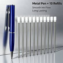 Tiny Pocket Metal Ballpoint Pen Kit Includes 10 Replacement Refills Durable Smooth Ink Mini Signature Pen For Business Office - Pen With 10 Refills - View 5