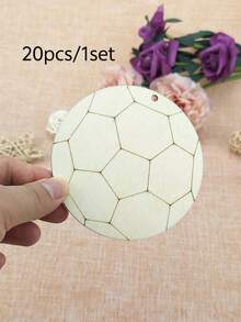 10pcs DIY Wooden Football Cards, Unpainted, With Jute Rope - Blank Wooden Material, DIY Painted Wooden Tags, Suitable For Art Class DIY Tasks, Sports Party Decoration, Classroom Activities, Gift Tag Making, Bulk Material, Back To School Season, Back To School Decoration Hanging, Halloween, Christmas Yard Decoration Hanging, Christmas Tree Decoration Hanging - Multicolor - View 9