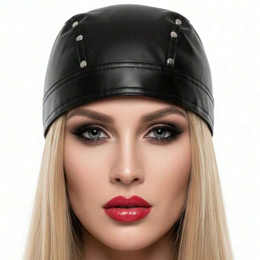 Icebanner Rivets Studded Doo Rag Skull Cap Cycling Headwrap Running Motorcycle Bike Head Wrap Hat Punk Gym Cap