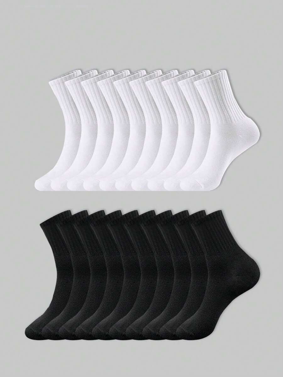 5/10/20 Pairs Unisex Casual Sports Socks, Suitable For Daily Indoor And Outdoor Wear - Multicolor - View 1