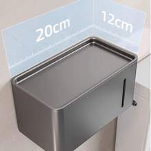 1pc Multi-Functional Carbon Steel Fashion Facial Tissue Box, Minimalist No-Drill Wall-Mounted Storage Rack With Shelf, Easy Installation Rust-Proof, 3 Colors Available, Perfect For Small Bathroom And Kitchen Storage, Enhances Home Decor Style - Multicolor - View 4