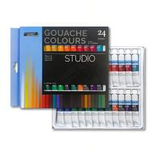 24 /12/10Colors Gouache Paint Set 12ml Tubes High Pigment Matte Finish For Artists Students Painting Supplies - Pigment - View 8