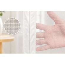 1pc Pure White Flexible Fine Mesh Mosquito Screen Door, Magnetic Seamless Auto-Closing, Multiple Sizes Available, No Drilling Easy Installation, Pet-Friendly Scratch-Resistant Durable, Breathable Mosquito-Proof Screen Door For Home Living Room, Balcony, Bedroom - Pure White Polyester Screen Door - View 9