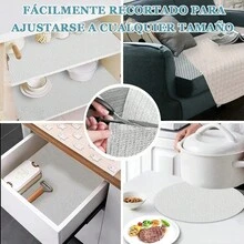 1 Rollo de Revestimiento de Estante de Silicona Engrosada para Gabinetes de Cocina Impermeable/Resistente al Aceite Revestimiento de Cajón con Agujeros Antideslizante Revestimiento de Armario y Refrigerador (Sin Adhesivo) - 150x200cm - Ver 3