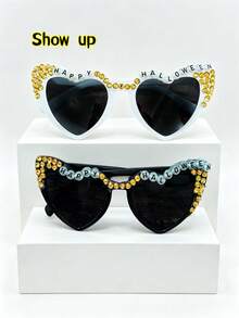 Glow-In-The-Dark Halloween Glasses, Black Fake Glasses With Clear Lenses Costume Props For Men Women Adult Halloween Accessories Outfit,Suitable For Indoor And Outdoor Use - Multiple Styles - View 4