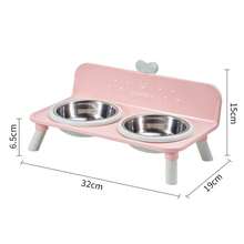 Elevated Stainless Steel Pet Bowl, Double Bowl Feeding Stand, Leak-Proof And Non-Slip Design, Suitable For Food And Water, Whisker-Friendly Feeding Stand For Cats, Puppies And Young Pets, Detachable Structure Easy To Clean - One Size Fits All - View 14