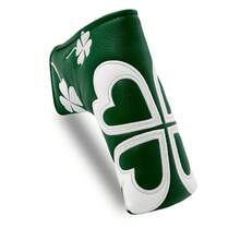 Lucky Four-Leaf Clover Embroidered Golf Putter Cover, Green And White Dual Color Options, PU Thickened Cushioning, Universal One-Size Putter Fit, Golf Course Good Luck Putter Accessory, Golf Club Protection Cover - Dark Green - View 8