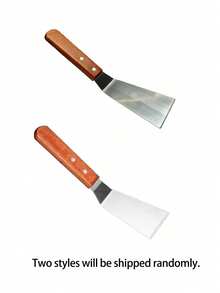 New Large Stainless Steel Scraper With Beveled Edge And Hardwood Handle, Metal Flip-Top Tool, Kitchen Accessory, Suitable For Cast Iron Skillet, Baking Sheet, Ideal BBQ And Home Kitchen Essential Tool, Christmas Gift, Back To School Gift, Halloween BBQ Utensil - High Quality - View 9