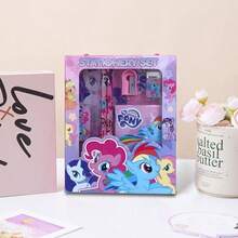 Hasbro 6pcs/Set Stationery Gift Box Set, Includes Pencil, Ruler, Pencil Sharpener, Eraser, Notebook Combination, Daily Office Gift, Holiday Gift, Complete Cartoon Stationery Desktop Accessories Set, Party Favor - Multicolor - View 2