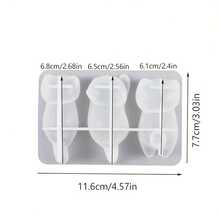 1pc DIY Epoxy Resin 3D Cute Cat Lying Down Keychain Pen Holder Plaster Figurine Silicone Mold - White - View 1